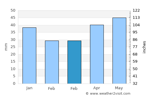 Kizner average rain in February