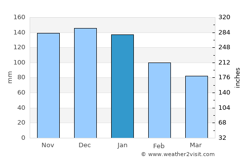 Kizukuri average rain in January