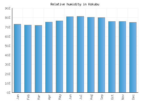 Kokubu relative humidity averages