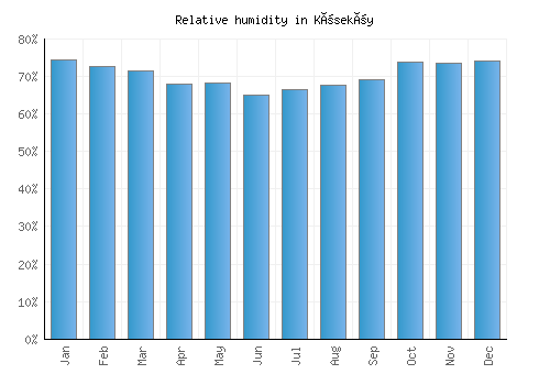 Köseköy relative humidity averages