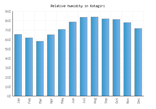 Kotagiri relative humidity averages