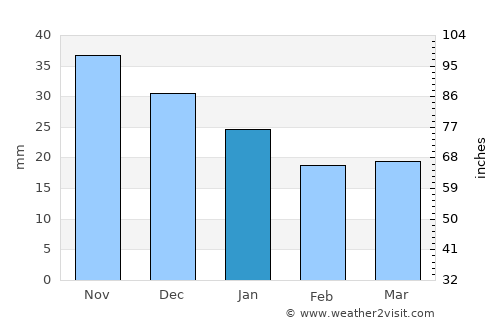Krasnobrodskiy average rain in January