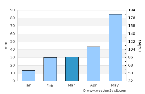 Kuchaiburi average rain in March