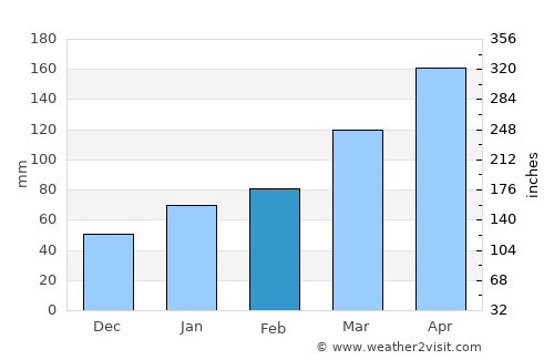 Kurume average rain in February