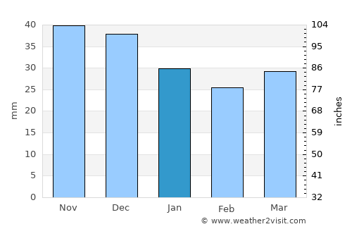 Kutno average rain in January