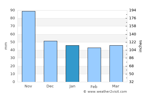 La Ceiba average rain in January