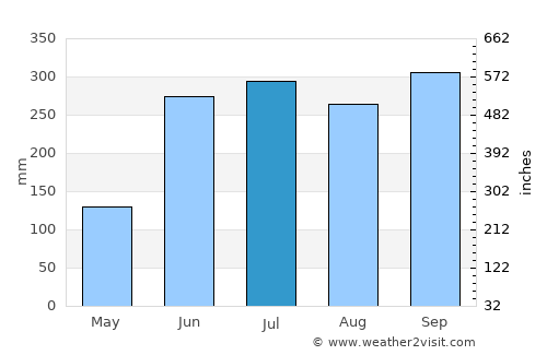 La Guacamaya average rain in July