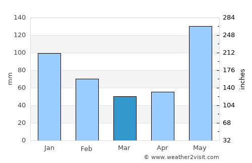 La Guacamaya average rain in March