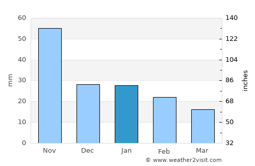 La Isla average rain in January