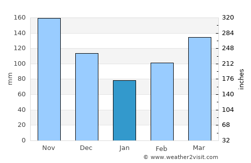 La Plata average rain in January