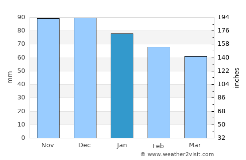 La Rinconada average rain in January