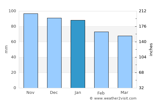 La Roche-sur-Yon average rain in January