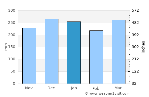 Lae average rain in January