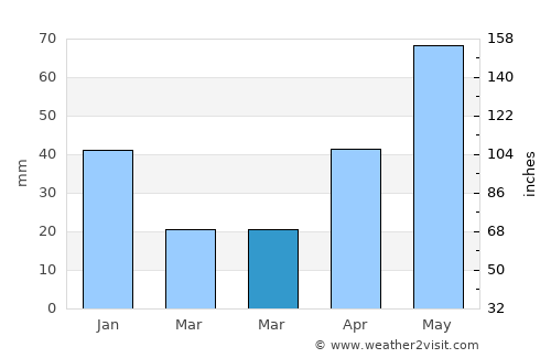 Laguna Vista average rain in March