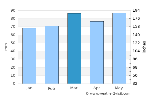 Lake Ridge average rain in March