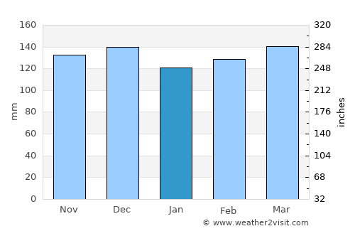 Lake Village average rain in January