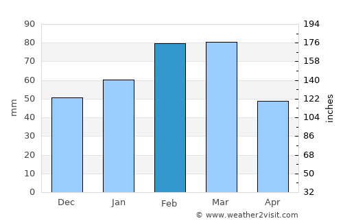 Lakeland average rain in February