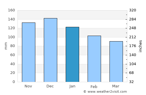 Lamezia Terme average rain in January