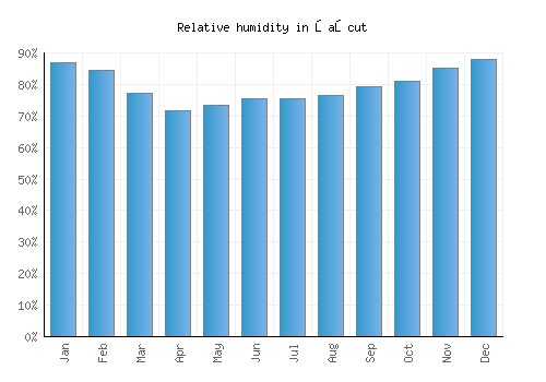 Łańcut relative humidity averages