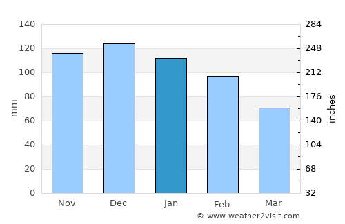 Larache average rain in January