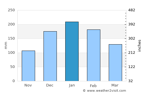 Laranjal Paulista average rain in January