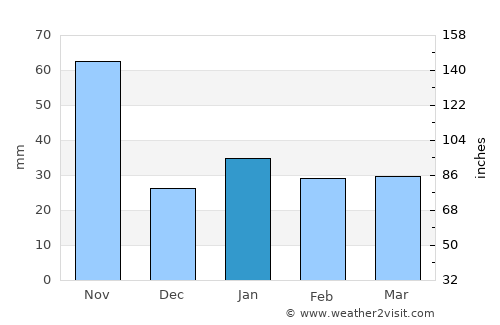Las Charcas average rain in January