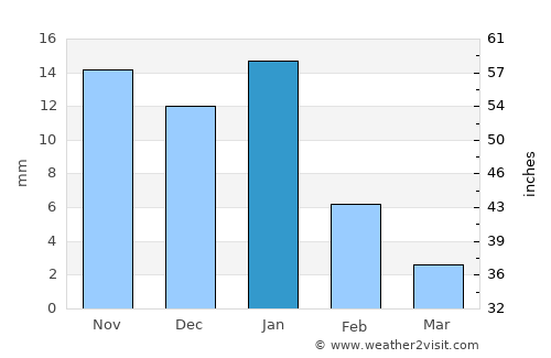 Las Guacamayas average rain in January