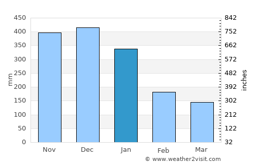Lavezares average rain in January