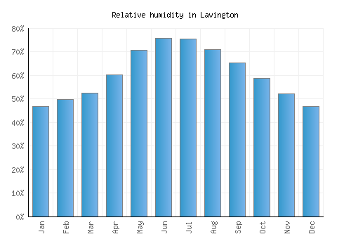Lavington relative humidity averages