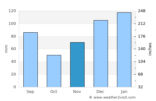 Leesburg average rain in November