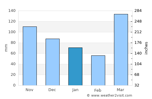 Lembeni average rain in January