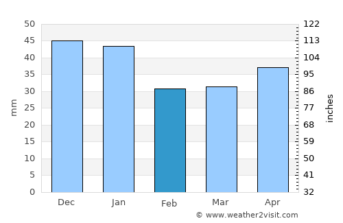 Leninogorsk average rain in February