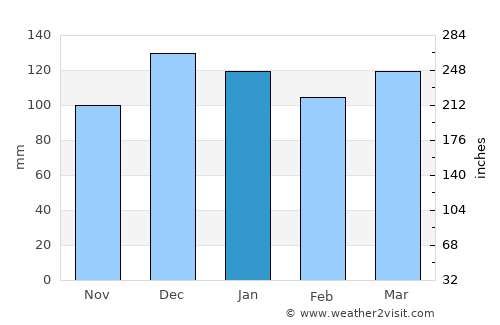 Leones average rain in January