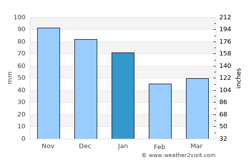 Lerum average rain in January