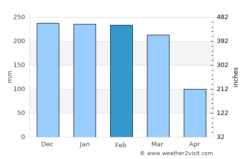 Lichinga average rain in February