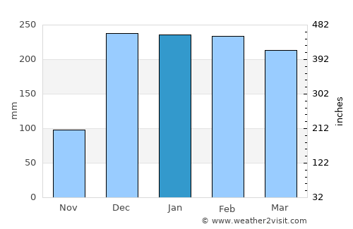 Lichinga average rain in January