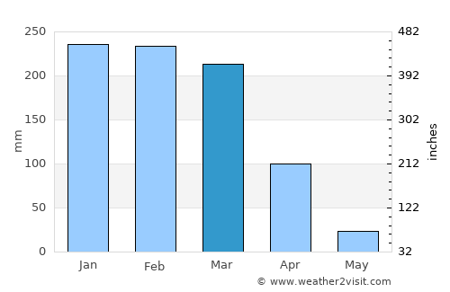 Lichinga average rain in March