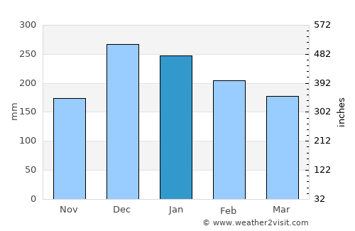 Lima Duarte average rain in January
