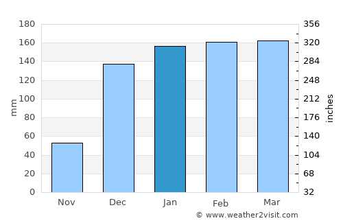 Lindi average rain in January