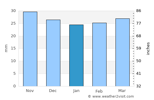 Liteni average rain in January