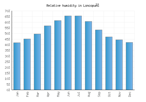 Loncopué relative humidity averages