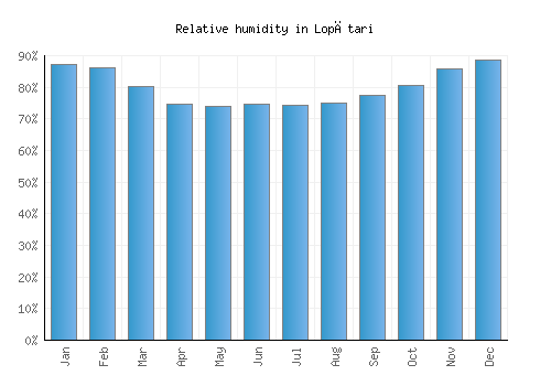 Lopătari relative humidity averages