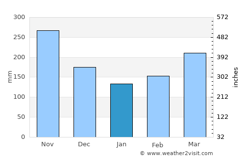Los Andes average rain in January