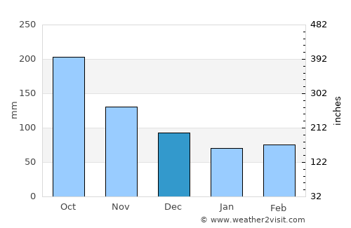 Los Botados average rain in December