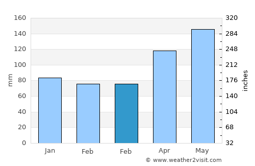 Los Hidalgos average rain in February