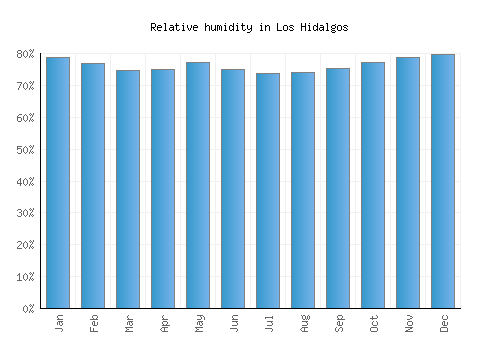 Los Hidalgos relative humidity averages