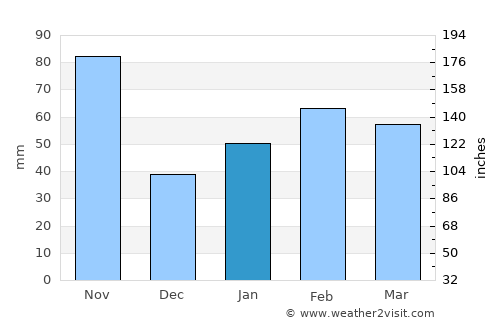 Los Palacios average rain in January