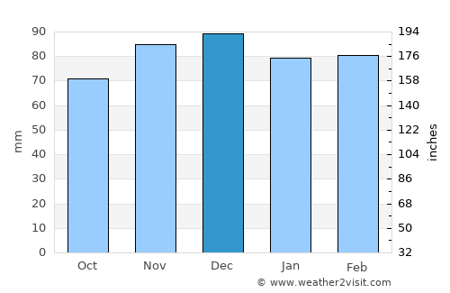 Louisa average rain in December