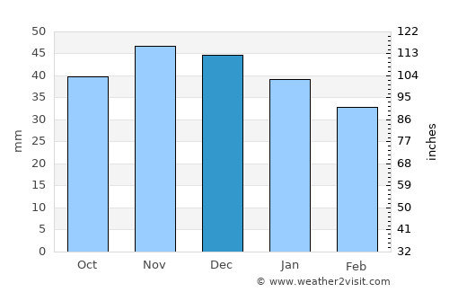 Loyew average rain in December