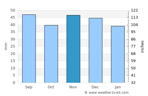 Loyew average rain in November
